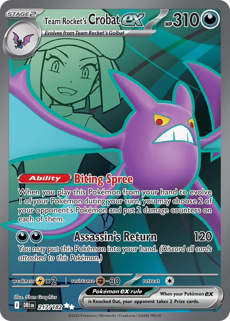 Team Rocket's Crobat ex from SV10: Destined Rivals - Pokemon