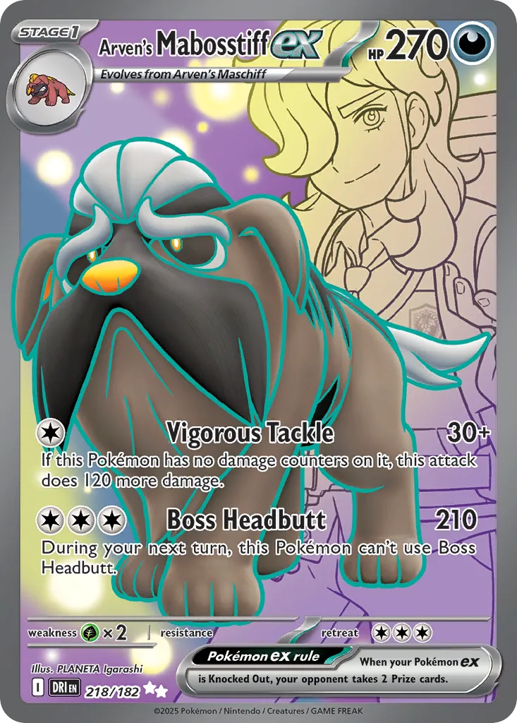 Arven's Mabosstiff ex — SV10: Destined Rivals — Pokémon