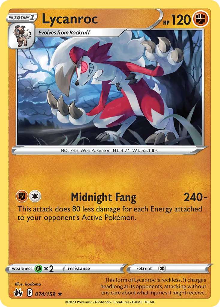 Lycanroc — SWSH: Crown Zenith — Pokemon