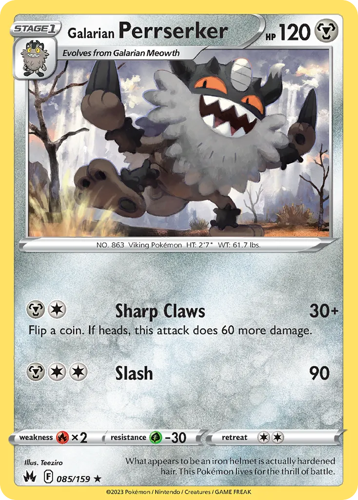 Galarian Perrserker — SWSH: Crown Zenith — Pokémon