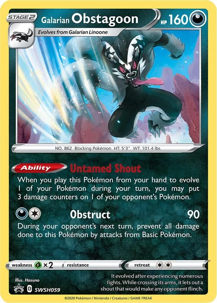 Galarian Obstagoon — SWSH: Sword & Shield Promo Cards — Pokemon