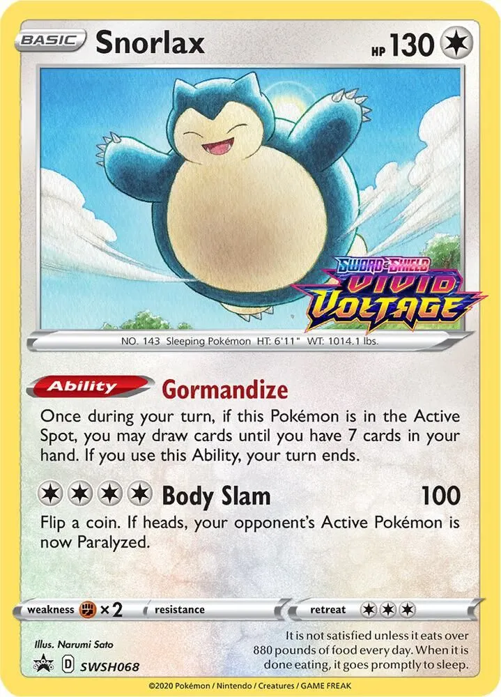 Snorlax — SWSH: Sword & Shield Promo Cards — Pokemon