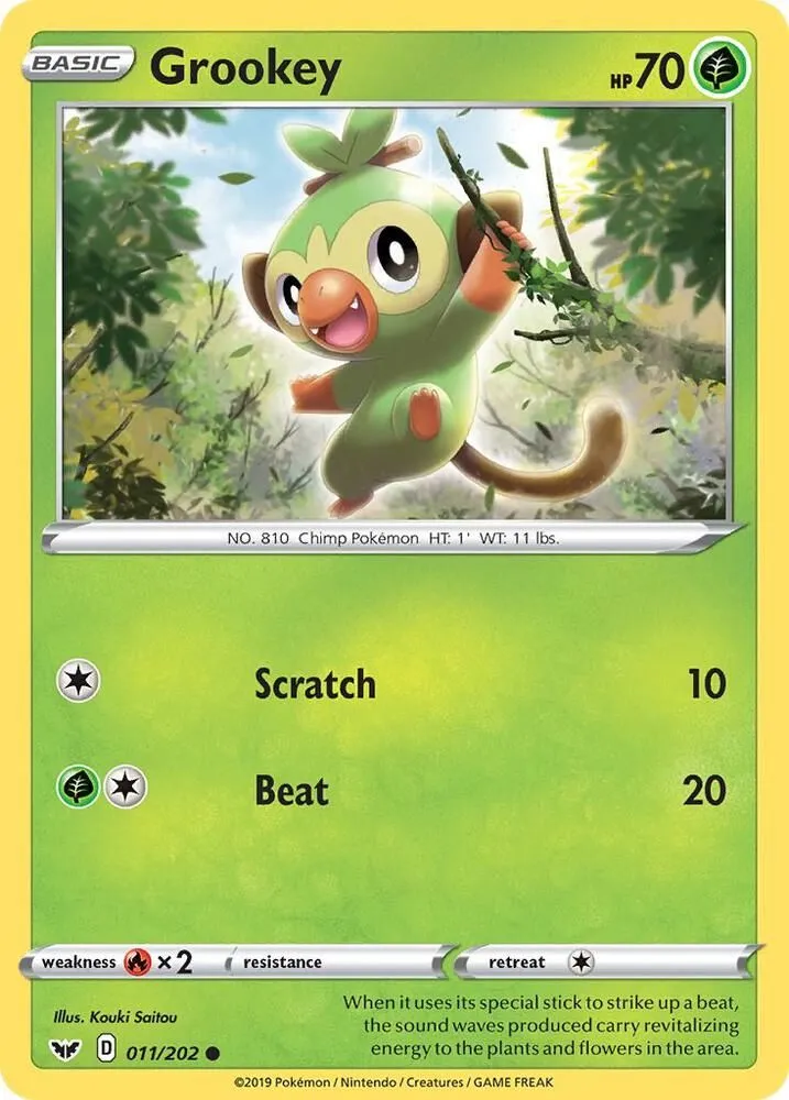 Grookey from SWSH01: Sword & Shield Base Set - Pokemon