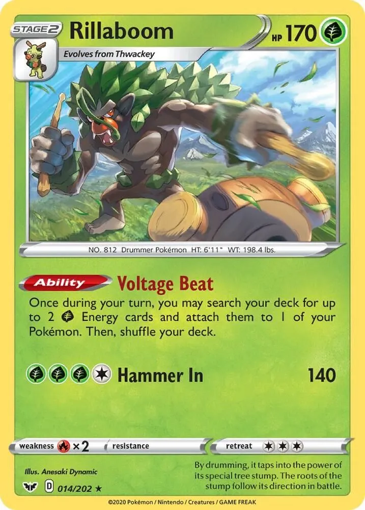 Rillaboom — SWSH01: Sword & Shield Base Set — Pokémon
