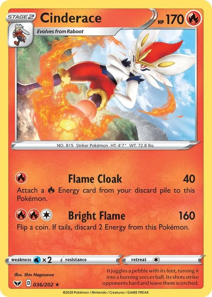 Cinderace — SWSH01: Sword & Shield Base Set — Pokemon
