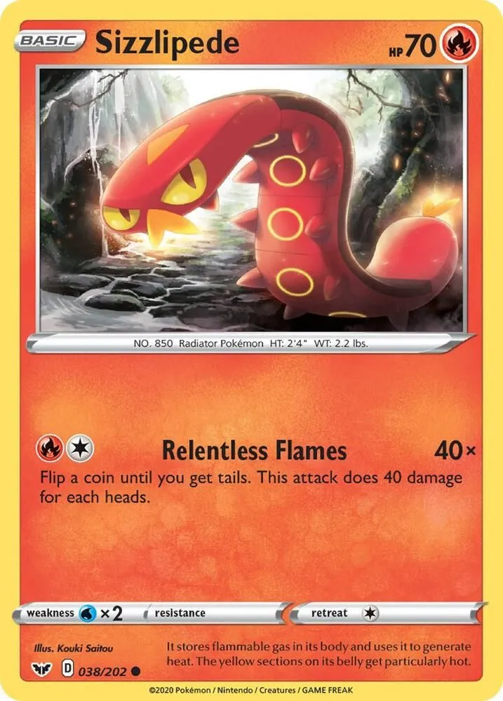 Sizzlipede — SWSH01: Sword & Shield Base Set — Pokémon