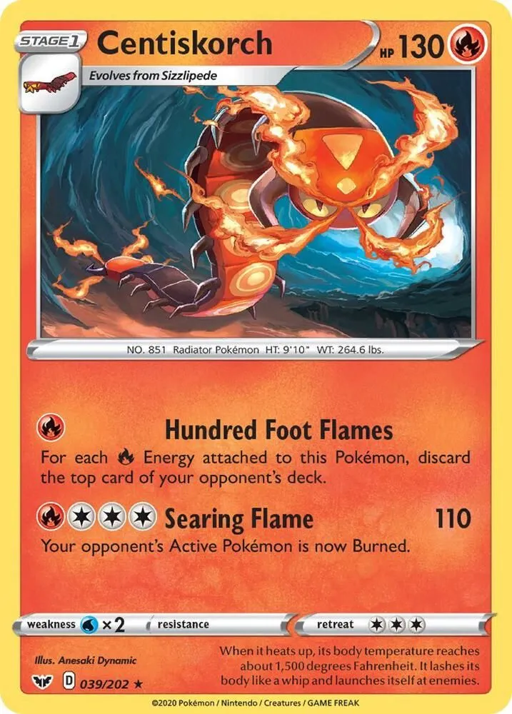 Centiskorch — SWSH01: Sword & Shield Base Set — Pokemon