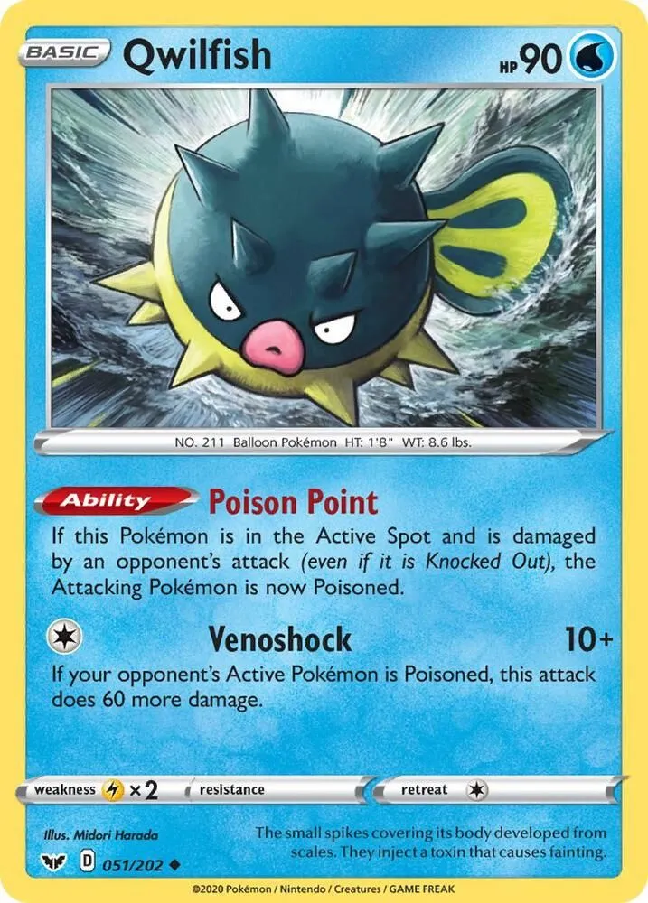 Qwilfish — SWSH01: Sword & Shield Base Set — Pokémon