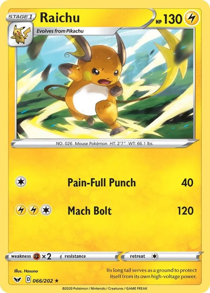 Raichu — SWSH01: Sword & Shield Base Set — Pokemon