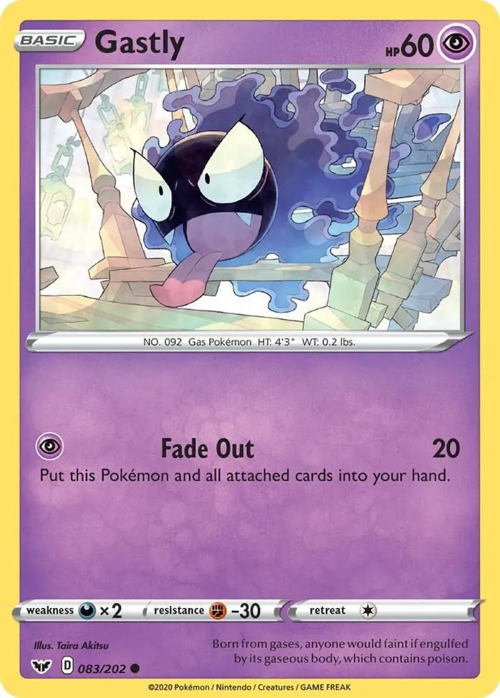 Gastly — SWSH01: Sword & Shield Base Set — Pokemon