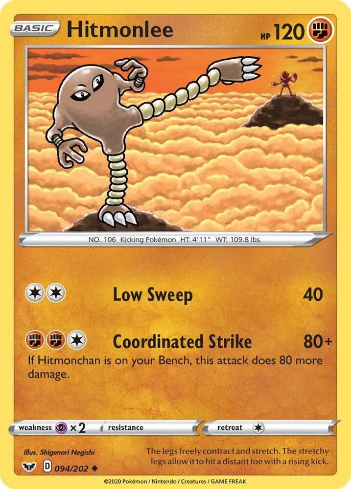 Hitmonlee — SWSH01: Sword & Shield Base Set — Pokémon