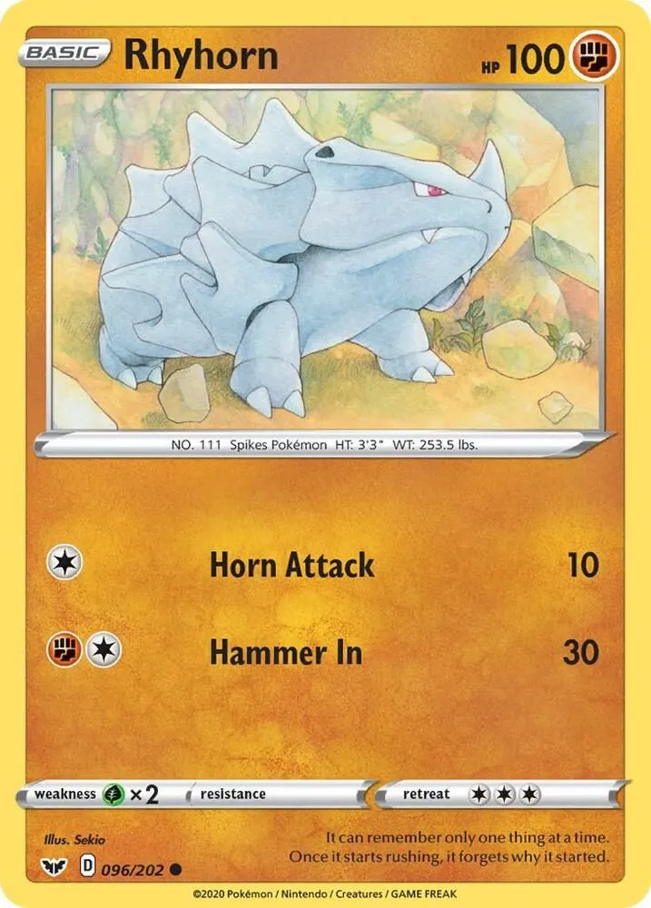 Rhinocorne from SWSH01: Sword & Shield Base Set - Pokemon