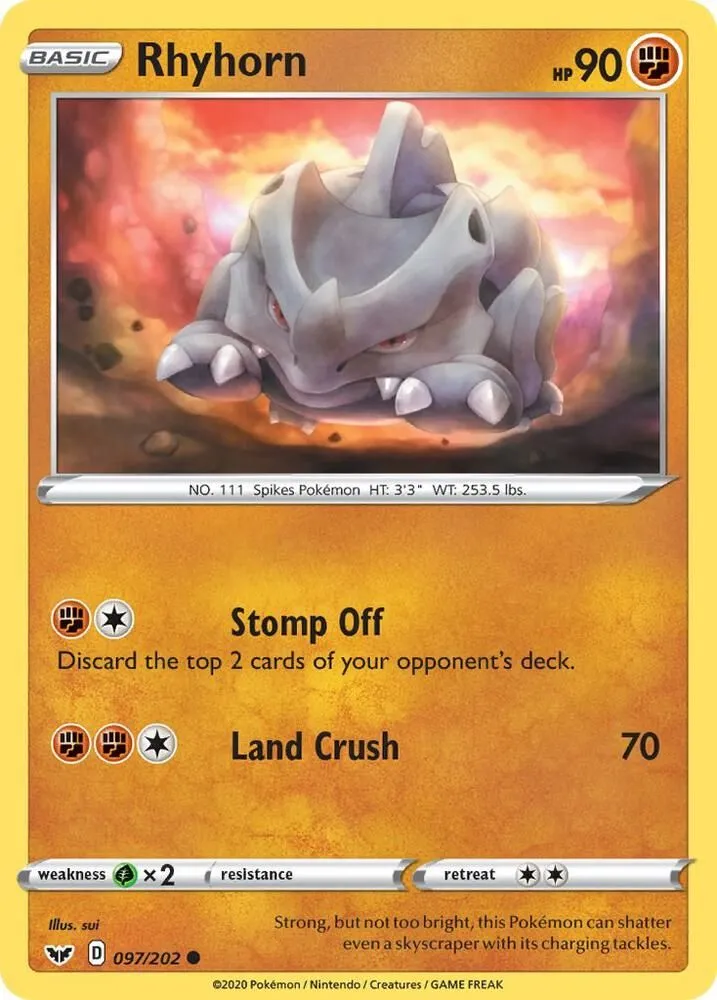 Rhyhorn — SWSH01: Sword & Shield Base Set — Pokémon
