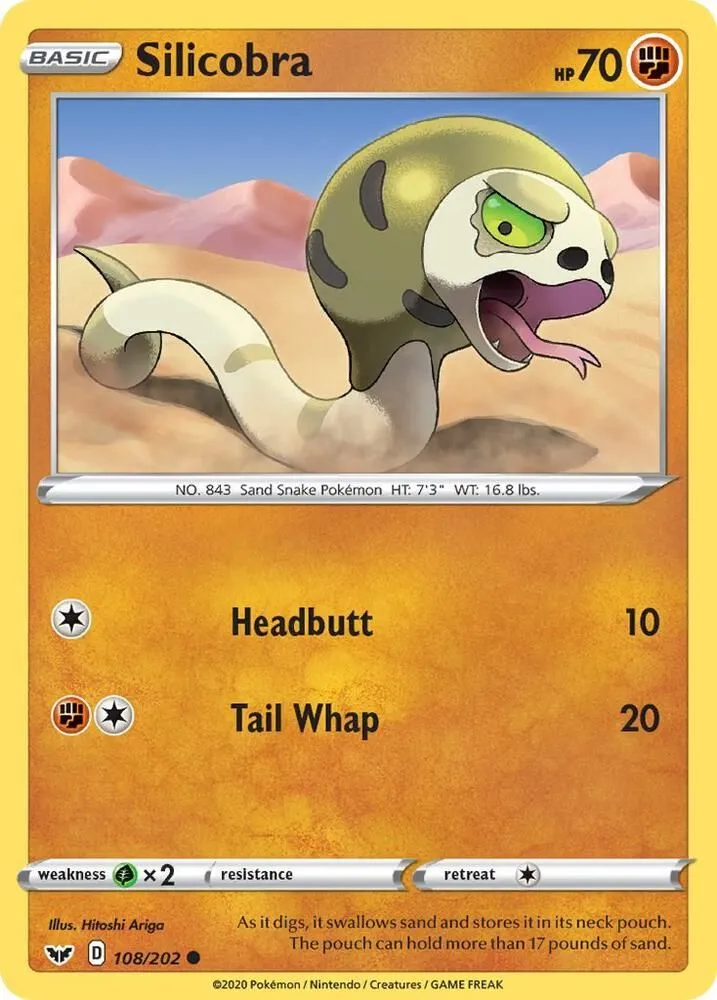 Silicobra — SWSH01: Sword & Shield Base Set — Pokémon