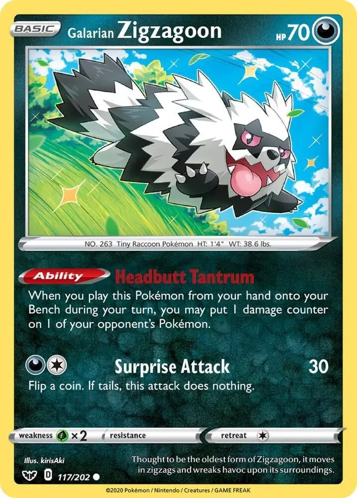 Galarian Zigzagoon — SWSH01: Sword & Shield Base Set — Pokémon