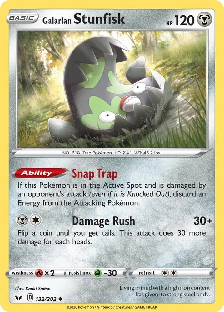 Galarian Stunfisk — SWSH01: Sword & Shield Base Set — Pokémon