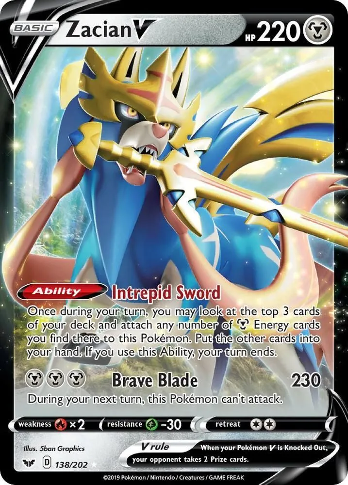 Zacian V — SWSH01: Sword & Shield Base Set — Pokemon