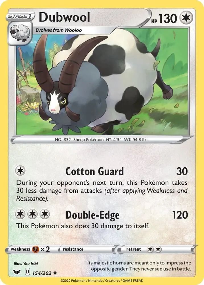 Dubwool — SWSH01: Sword & Shield Base Set — Pokémon