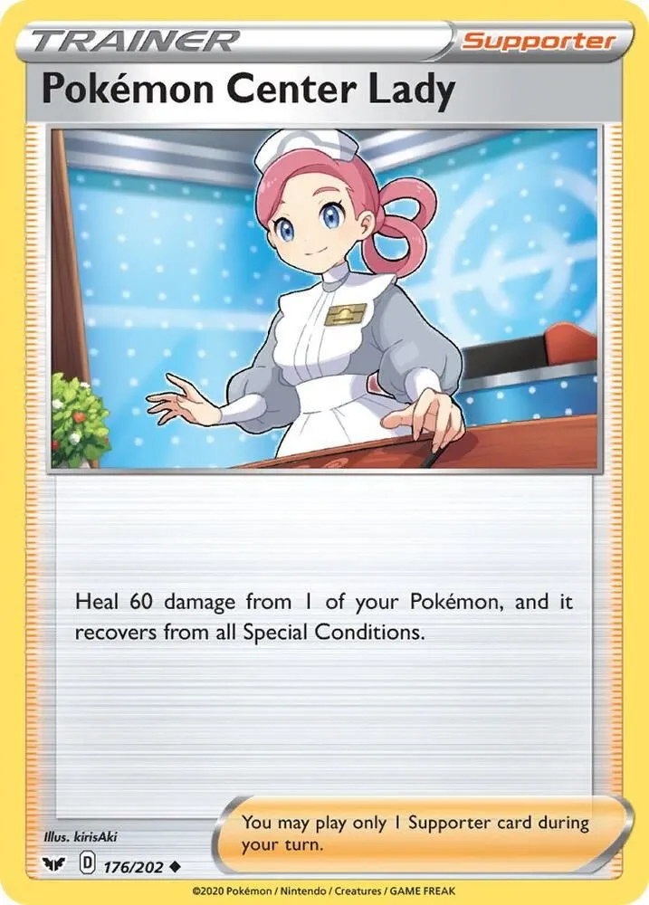 Pokemon Center Lady — SWSH01: Sword & Shield Base Set — Pokemon