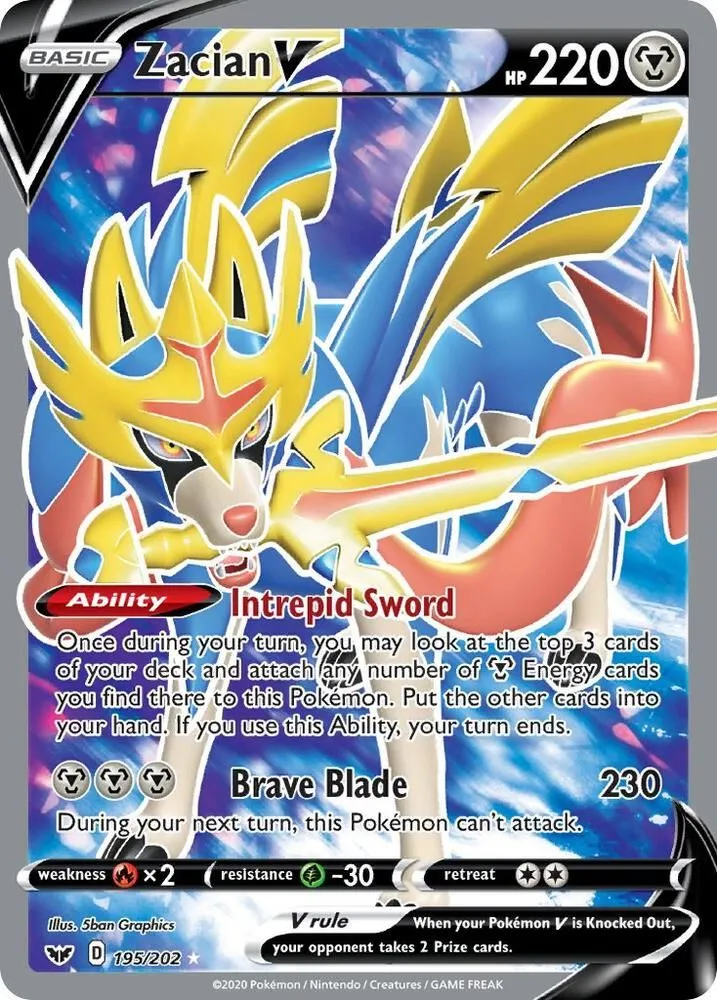 Zacian V — SWSH01: Sword & Shield Base Set — Pokemon