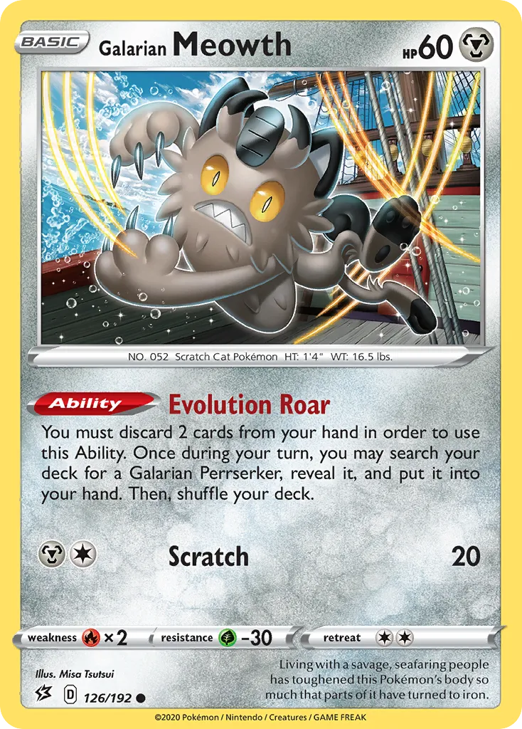 Galarian Meowth — SWSH02: Rebel Clash — Pokémon