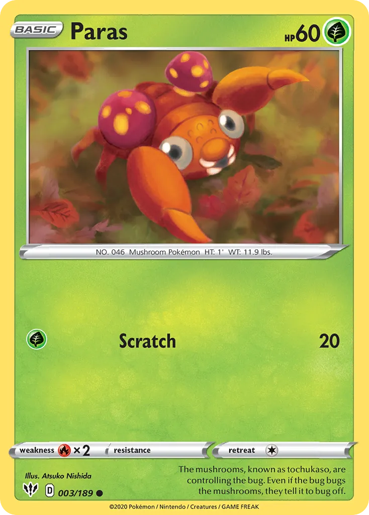 Paras — SWSH03: Darkness Ablaze — Pokémon