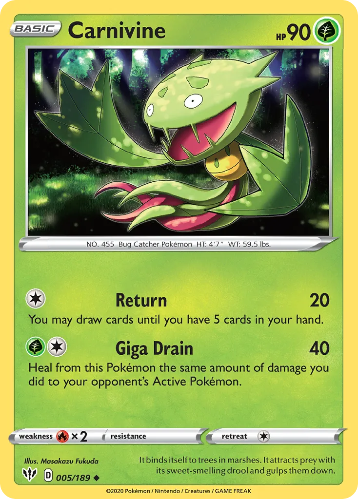 Carnivine from SWSH03: Darkness Ablaze - Pokemon
