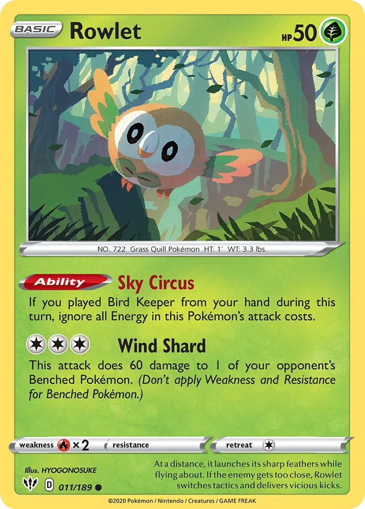 Rowlet — SWSH03: Darkness Ablaze — Pokémon