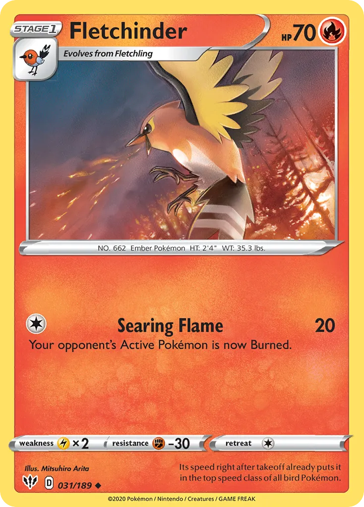 Fletchinder — SWSH03: Darkness Ablaze — Pokémon