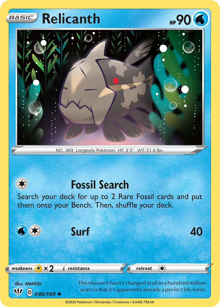 Relicanth — SWSH03: Darkness Ablaze — Pokémon