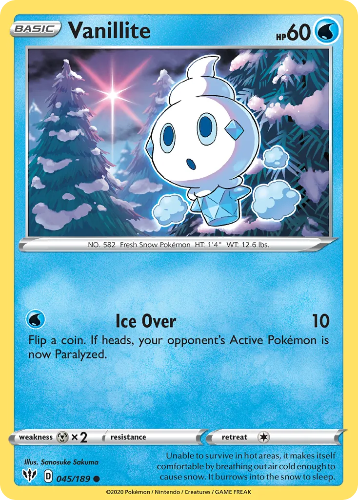 Vanillite — SWSH03: Darkness Ablaze — Pokémon