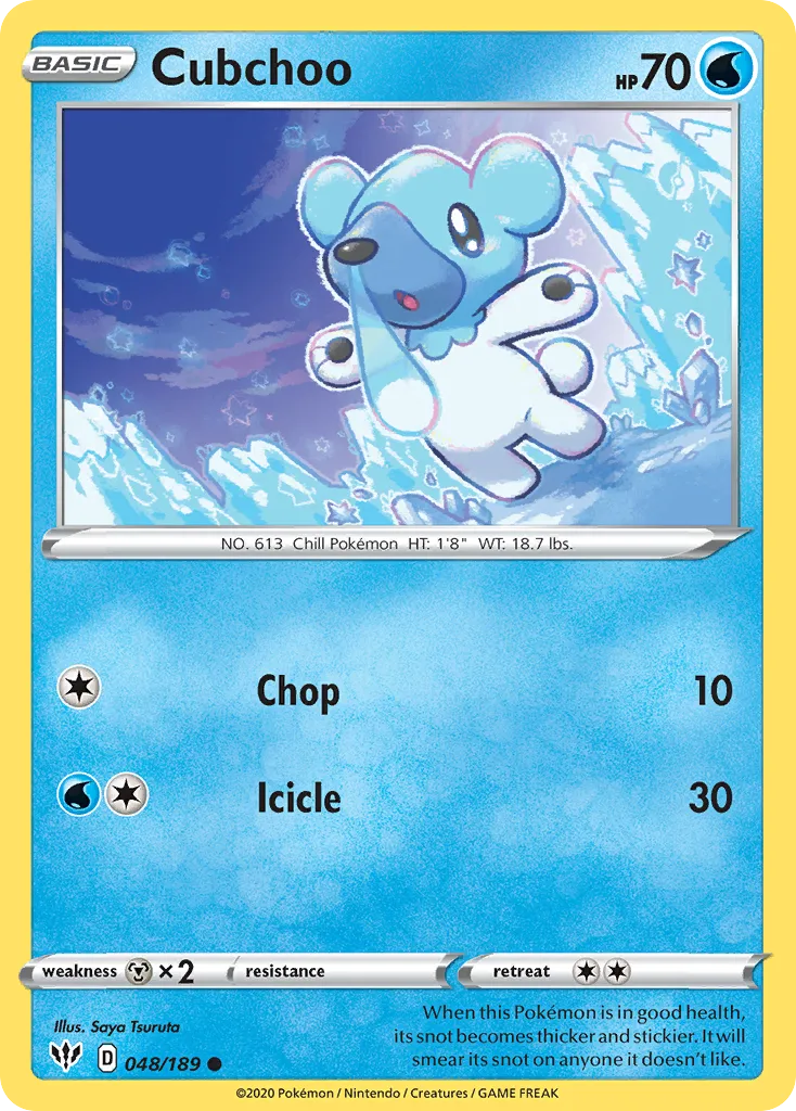 Cubchoo — SWSH03: Darkness Ablaze — Pokémon