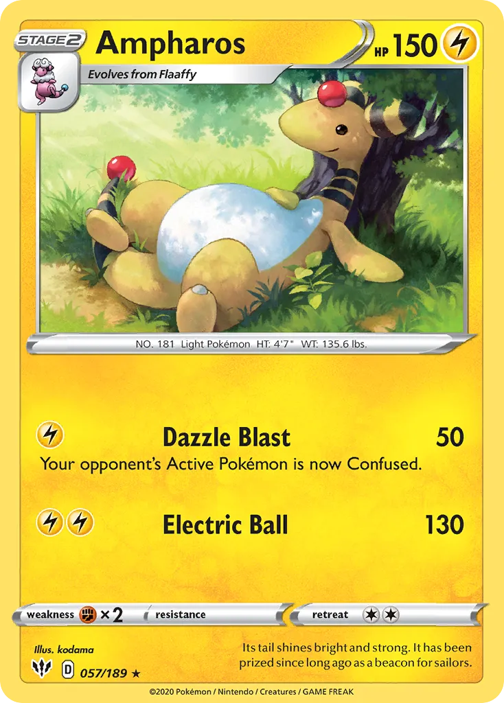 Ampharos — SWSH03: Darkness Ablaze — Pokémon