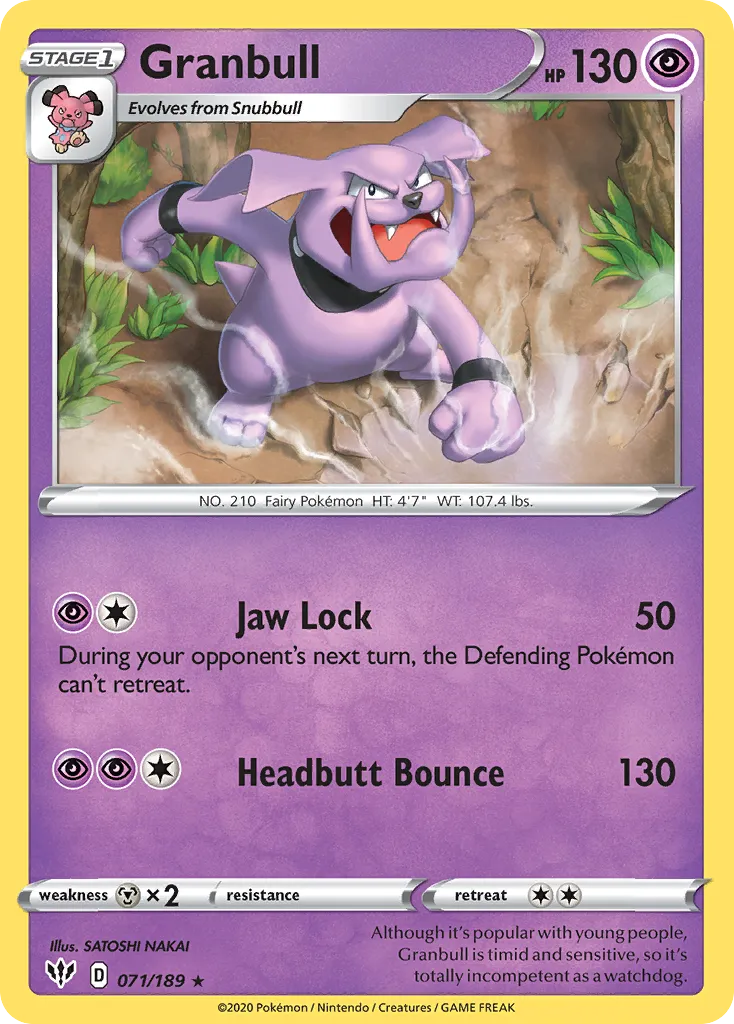Granbull — SWSH03: Darkness Ablaze — Pokémon