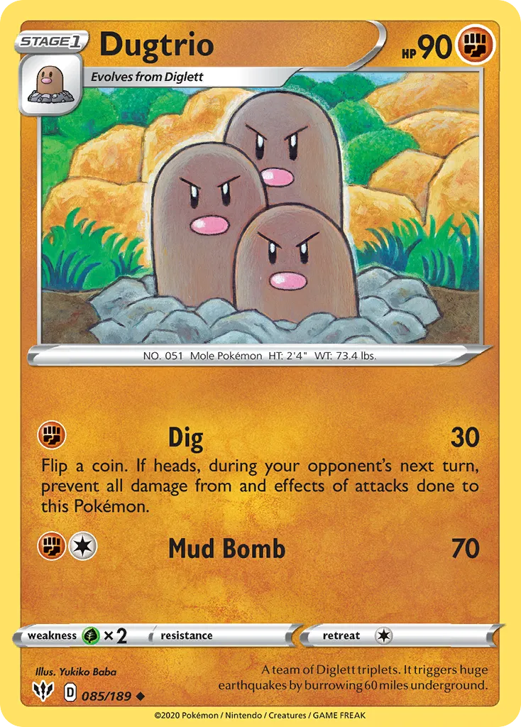 Dugtrio — SWSH03: Darkness Ablaze — Pokémon