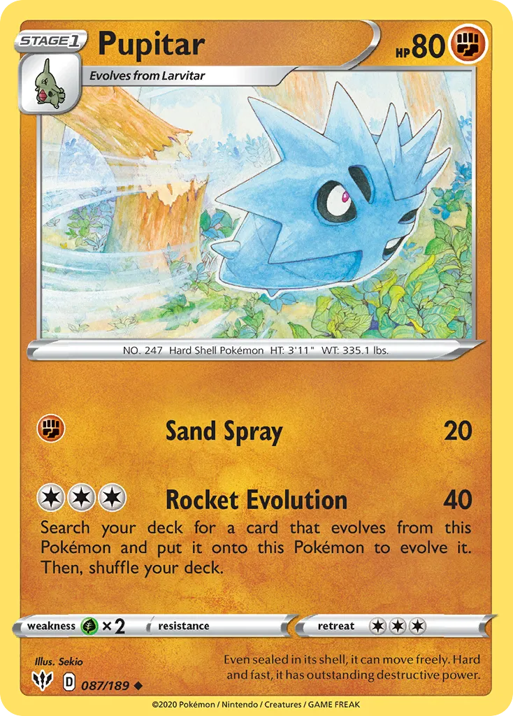 Pupitar — SWSH03: Darkness Ablaze — Pokémon