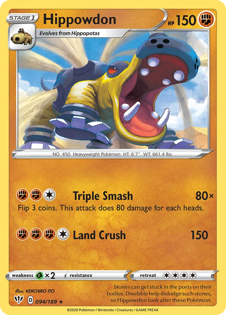 Hippowdon — SWSH03: Darkness Ablaze — Pokémon