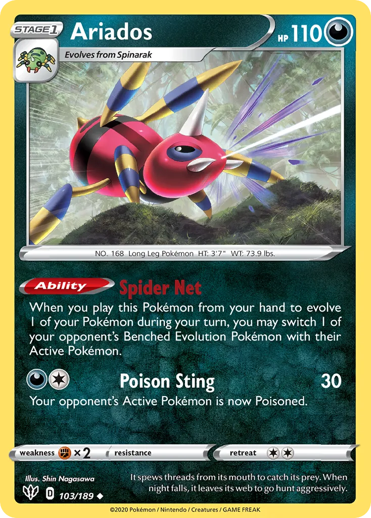Ariados — SWSH03: Darkness Ablaze — Pokémon