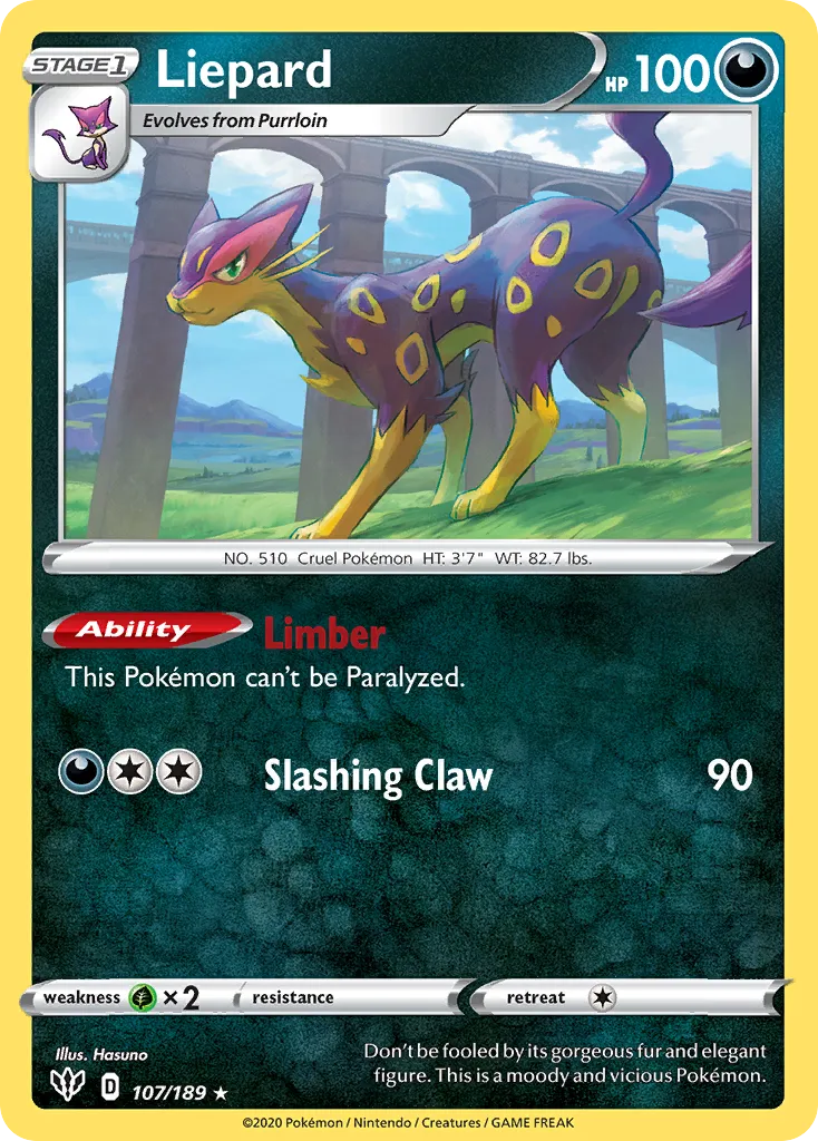 Liepard — SWSH03: Darkness Ablaze — Pokémon