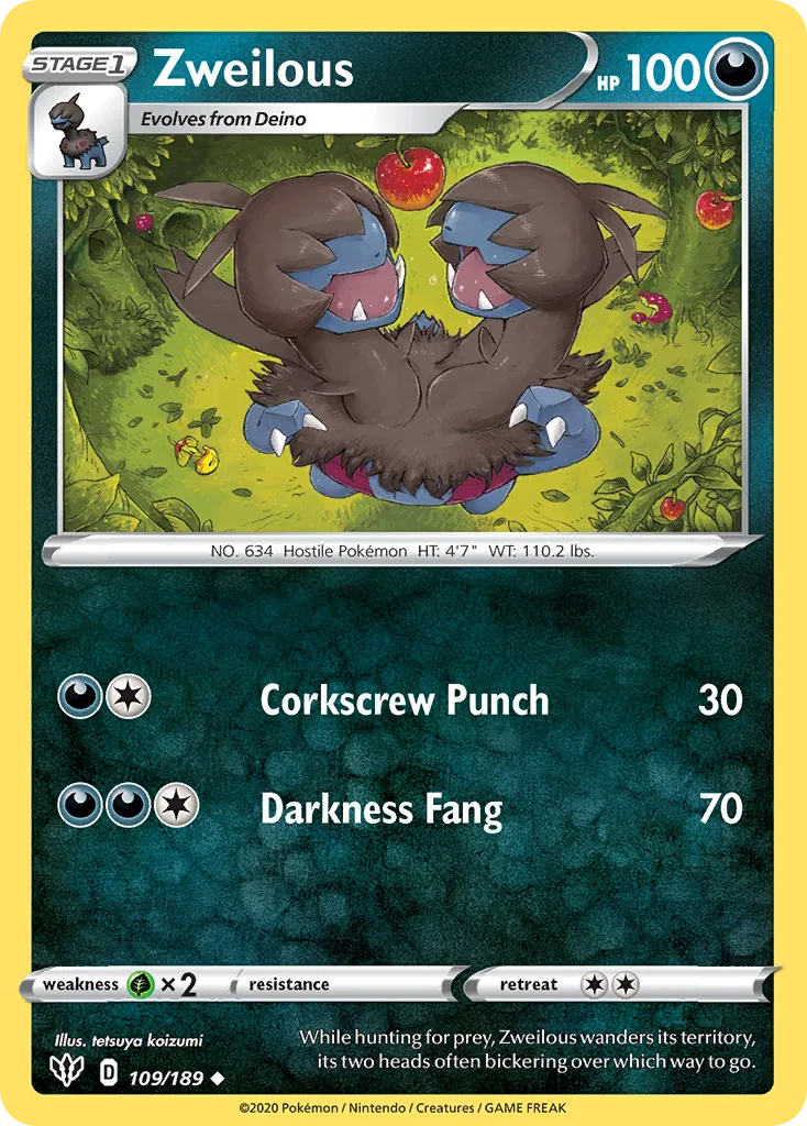 Zweilous — SWSH03: Darkness Ablaze — Pokémon
