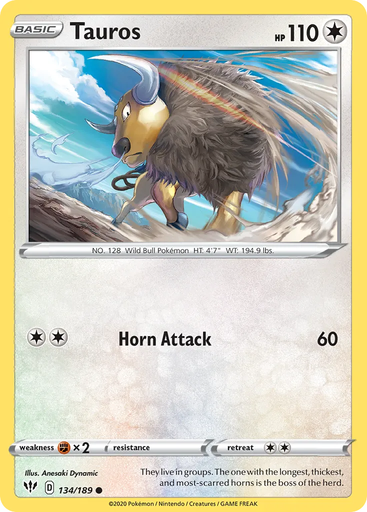 Tauros — SWSH03: Darkness Ablaze — Pokémon