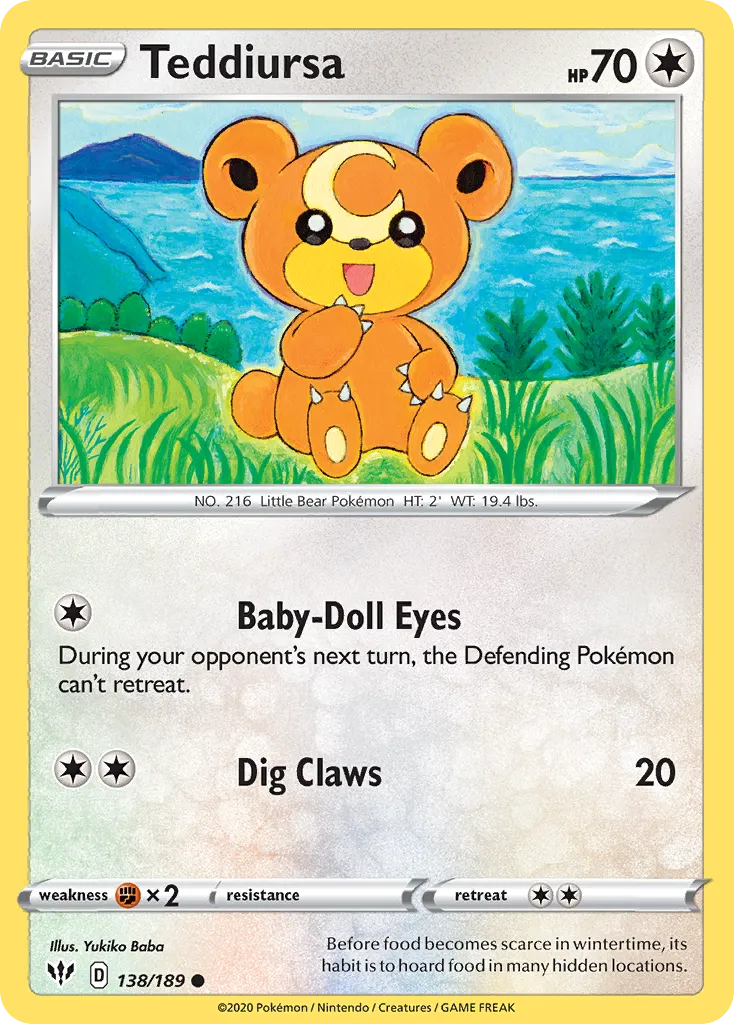 Teddiursa — SWSH03: Darkness Ablaze — Pokémon