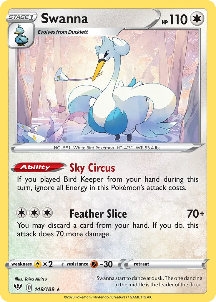 Swanna — SWSH03: Darkness Ablaze — Pokemon