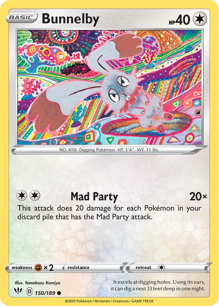 Bunnelby — SWSH03: Darkness Ablaze — Pokemon