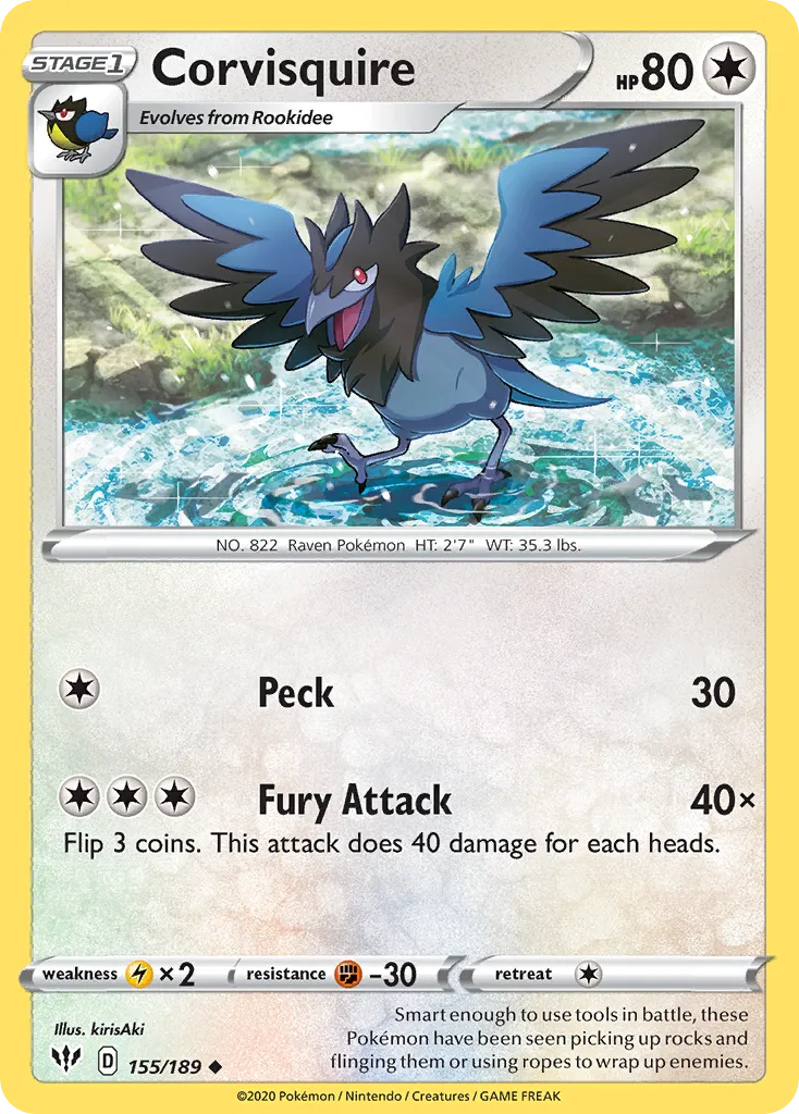 Corvisquire — SWSH03: Darkness Ablaze — Pokémon