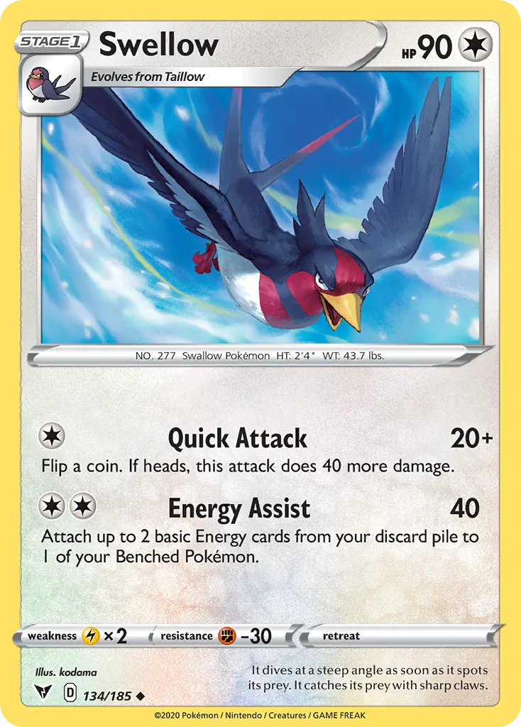 Swellow — SWSH04: Vivid Voltage — Pokémon