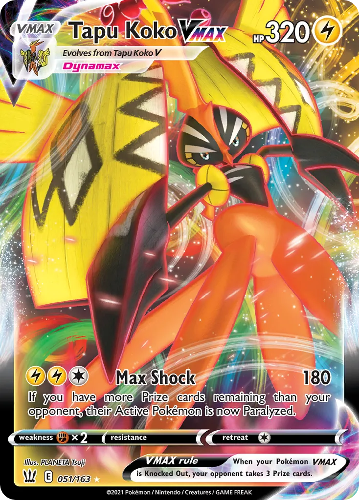 Tapu Koko VMAX — SWSH05: Battle Styles — Pokémon