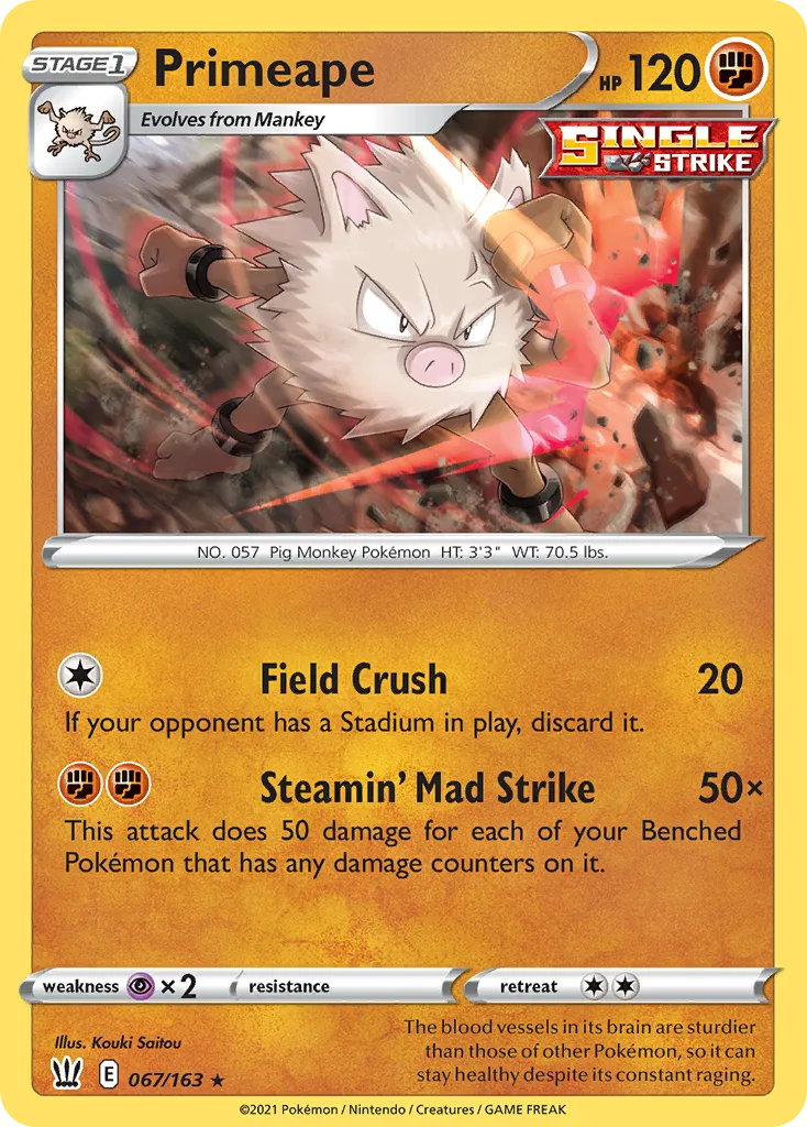 Primeape — SWSH05: Battle Styles — Pokémon