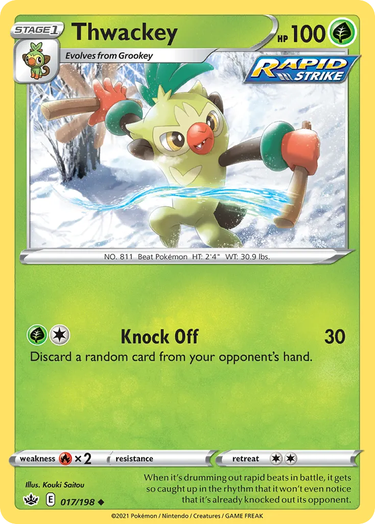Thwackey — SWSH06: Chilling Reign — Pokémon