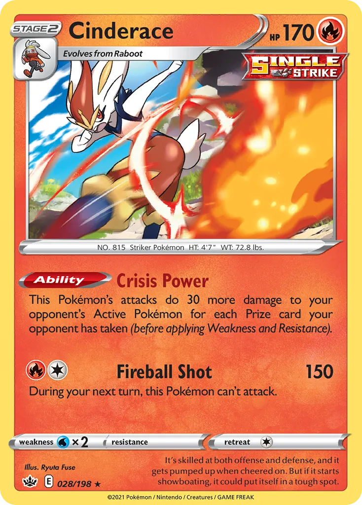 Cinderace — SWSH06: Chilling Reign — Pokémon